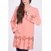 Embroidered coat "Melody" peach